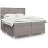 vidaXL Sommier à lattes de lit avec matelas Taupe 200x200 cm Tissu