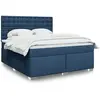 vidaXL Sommier à lattes de lit avec matelas Bleu 180x200 cm Tissu