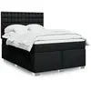 vidaXL Sommier à lattes de lit avec matelas Noir 160x200 cm Tissu
