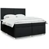 vidaXL Sommier à lattes de lit avec matelas Noir 200x200 cm Tissu