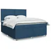 vidaXL Sommier à lattes de lit avec matelas Bleu 180x200 cm Tissu