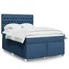 vidaXL Sommier à lattes de lit avec matelas Bleu 140x200 cm Tissu