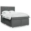 vidaXL Sommier à lattes de lit avec matelas Gris foncé 140x200cm Tissu