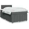 vidaXL Sommier à lattes de lit avec matelas Gris foncé 120x200cm Tissu