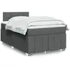vidaXL Sommier à lattes de lit avec matelas Gris foncé 120x200cm Tissu