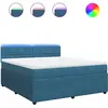 vidaXL Sommier à lattes de lit et matelas bleu 180x200 cm velours