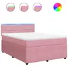 vidaXL Sommier à lattes de lit avec matelas Rose 160x200 cm Velours