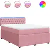 vidaXL Sommier à lattes de lit avec matelas Rose 160x200 cm Velours