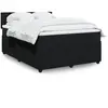vidaXL Sommier à lattes de lit avec matelas Noir 140x190 cm Velours