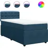 vidaXL Sommier à lattes de lit avec matelas bleu 90x190 cm velours