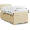 vidaXL Sommier à lattes de lit avec matelas Crème 100x200 cm Tissu