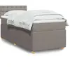vidaXL Vidaxl Sommier À Lattes De Lit Avec Matelas Taupe 90x200 Cm Tissu
