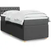 vidaXL Sommier à lattes de lit avec matelas Gris foncé 90x200 cm Tissu