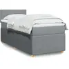 vidaXL Sommier à lattes de lit avec matelas Gris clair 100x200cm Tissu