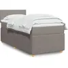 vidaXL Sommier à lattes de lit avec matelas Taupe 100x200 cm Tissu