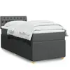 vidaXL Sommier à lattes de lit avec matelas Gris foncé 100x200cm Tissu