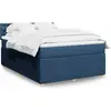 vidaXL Sommier à lattes de lit avec matelas Bleu 140x200 cm Tissu