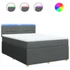 vidaXL Sommier à lattes de lit avec matelas Gris foncé 140x200cm Tissu