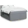 vidaXL Sommier à lattes de lit avec matelas Gris clair 140x190cm Tissu
