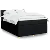 vidaXL Sommier à lattes de lit avec matelas Noir 140x200 cm Tissu