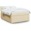 vidaXL Sommier à lattes de lit avec matelas Crème 140x190 cm Tissu