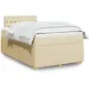 vidaXL Sommier à lattes de lit avec matelas Crème 120x200 cm Tissu