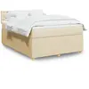 vidaXL Sommier à lattes de lit avec matelas Crème 140x190 cm Tissu