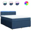 vidaXL Sommier à lattes de lit avec matelas Bleu 140x190 cm Tissu