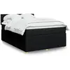 vidaXL Sommier à lattes de lit avec matelas Noir 140x200 cm Tissu