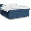 vidaXL Vidaxl Sommier À Lattes De Lit Avec Matelas Bleu 200x200 Cm Tissu