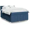 vidaXL Sommier à lattes de lit avec matelas Bleu 160x200 cm Tissu