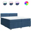 Vidaxl sommier à lattes de lit avec matelas bleu 200x200 cm tissu