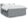 Vidaxl sommier à lattes de lit avec matelas gris clair 200x200cm tissu