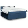 vidaXL Sommier à lattes de lit avec matelas Bleu 180x200 cm Tissu