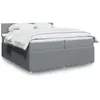 vidaXL Sommier à lattes de lit avec matelas Gris clair 200x200cm Tissu