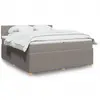 vidaXL Vidaxl Sommier À Lattes De Lit Avec Matelas Taupe 200x200 Cm Tissu