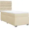 vidaXL Sommier à lattes de lit avec matelas Crème 100x200 cm Tissu