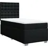 vidaXL Sommier à lattes de lit avec matelas Noir 100x200 cm Tissu