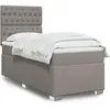 vidaXL Sommier à lattes de lit avec matelas Taupe 90x200 cm Tissu