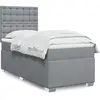 vidaXL Sommier à lattes de lit avec matelas Gris clair 90x200 cm Tissu