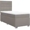 vidaXL Sommier à lattes de lit avec matelas Taupe 90x200 cm Tissu