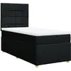 vidaXL Sommier à lattes de lit et matelas Noir 80x200 cm Tissu