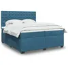 vidaXL Sommier à lattes de lit et matelas Bleu 200x200 cm velours