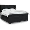 vidaXL Sommier à lattes de lit et matelas Noir 200x200 cm Velours