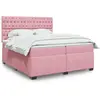 vidaXL Sommier à lattes de lit avec matelas Rose 200x200 cm Velours