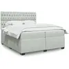 vidaXL Sommier à lattes de lit et matelas Gris clair 200x200cm Velours