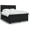 vidaXL Sommier à lattes de lit et matelas Noir 200x200 cm Velours