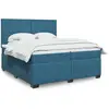 vidaXL Sommier à lattes de lit et matelas Bleu 200x200 cm velours