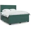 vidaXL Sommier à lattes de lit et matelas Vert foncé 200x200cm Velours