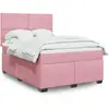 vidaXL Sommier à lattes de lit avec matelas Rose 160x200 cm Velours